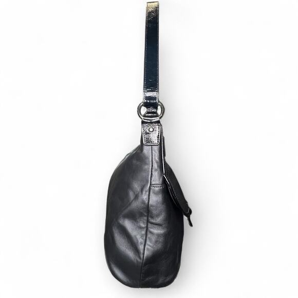 COACH #19580 Black Leather Soho Flap Convertible Satchel Crossbody Handbag - Picture 3 of 8